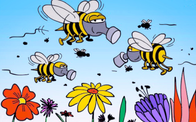The drift effect of pesticides on bees, trees and plants away from cropland